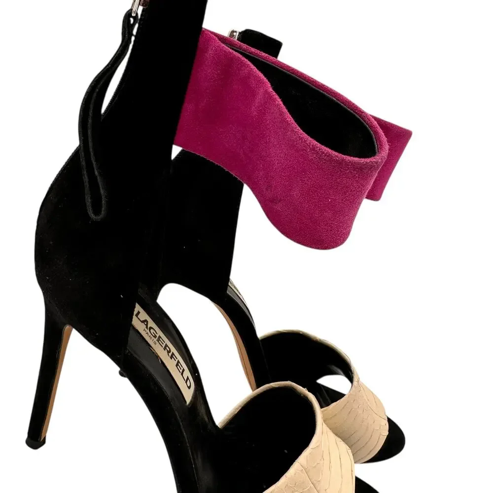 Karl Lagerfeld Snake Laken High Heels Size 7.5